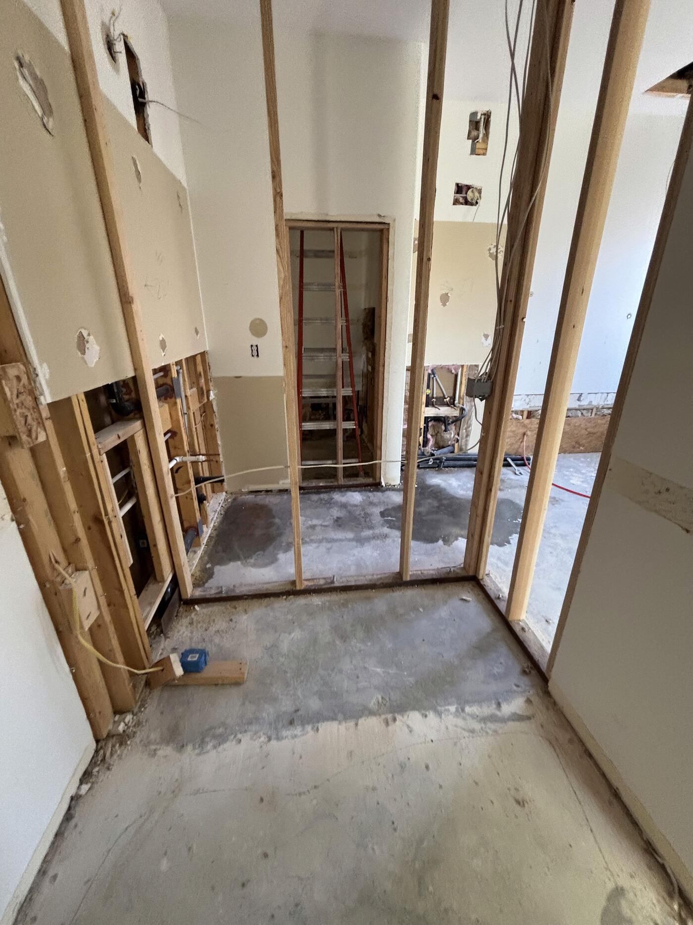 The dried, protected work area — back on schedule.