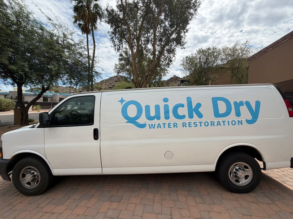 Quick Dry Water Restoration van on site in the Phoenix area